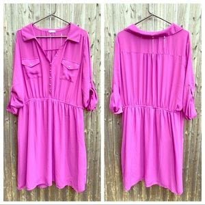 Candalite purple button up dress